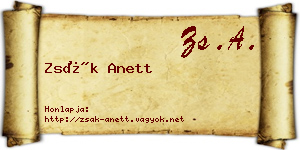 Zsák Anett névjegykártya